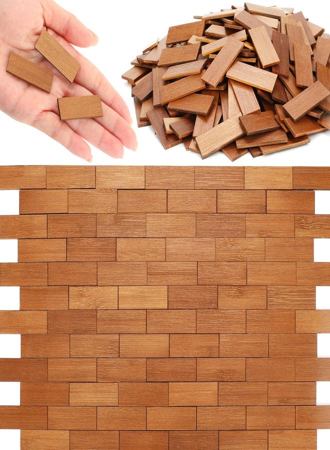 Burbell 400 Pcs Miniature Dollhouse Flooring 1: 12 Scale Mini Wooden Dollhouse Floor Boards Geometric Bamboo Furniture for Model Accessories - Image 1